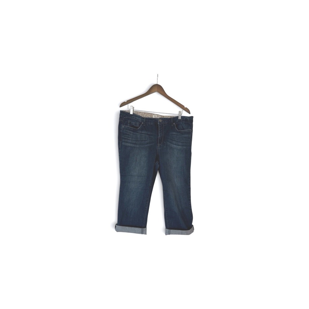 Vintage America Blues Crop Flare Jeans Dark Wash Denim Size 16/33 Womens